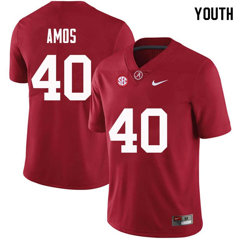 Alabama Crimson Tide Youth Giles Amos #40 Crimson NCAA Nike Authentic Stitched College Football Jersey HI16H25RL